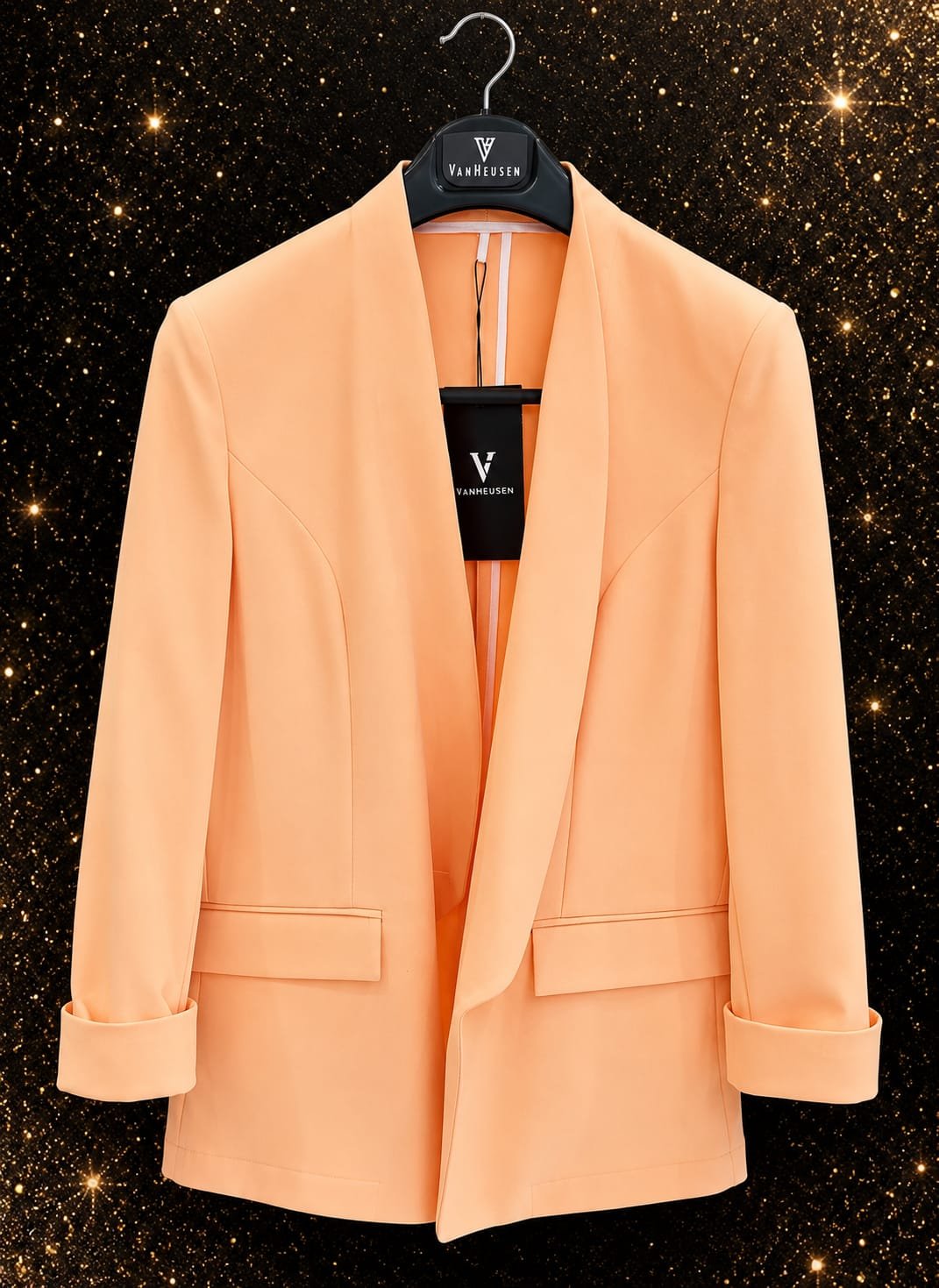 Women Orange Solid Blazer